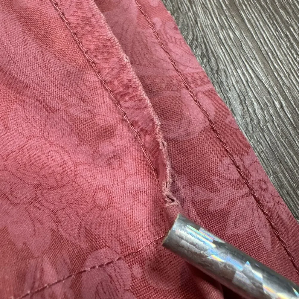 Read*** Vintage Ralph Lauren AVERY Coastal Red King Flat Sheet USA Made